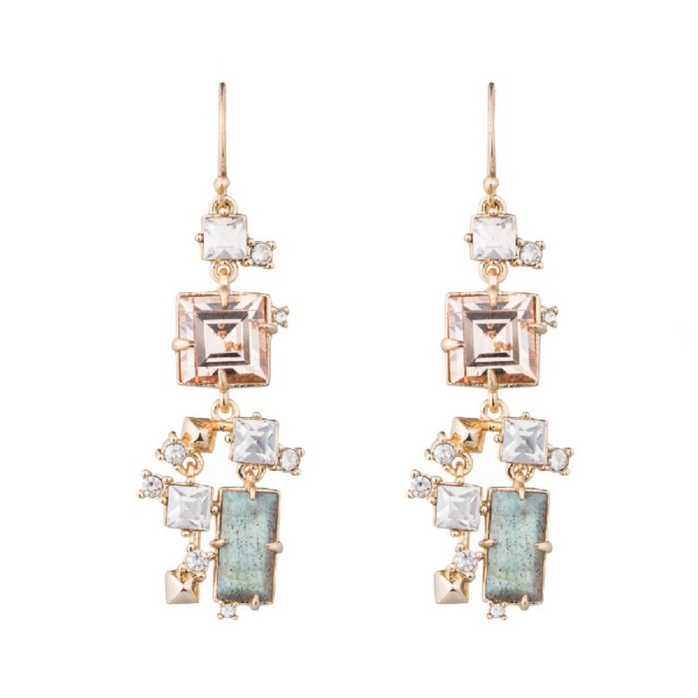 Alexis Bittar Crystal Inlaid Stone Green Earrings